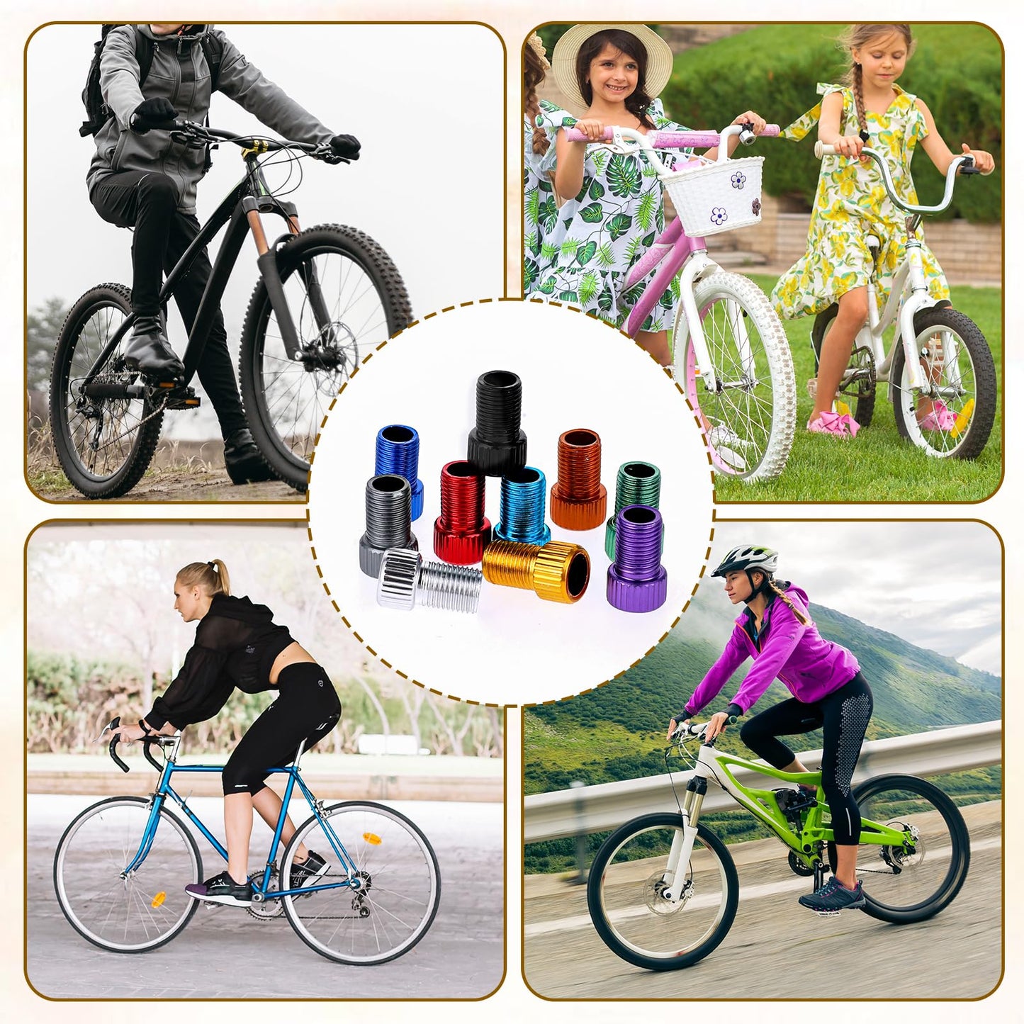 Aluminum Convert Presta to Schrader Converter, 20 Pieces Presta Valve Adapter Colorful Pump Valve Adapter Bike Valve Adapter Standard Bicycle Tube Pump or Air Compressor Tools for Bicycle Bikes Tires