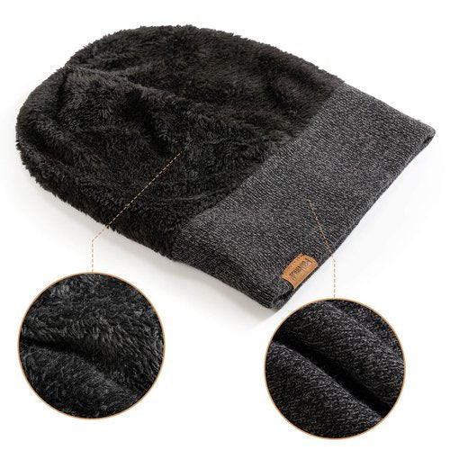 Beanie Winter Hats Stocking Caps Mens and Womens Slouchy Wool Knit Warm Thermal Toboggan Ski Gear Gifts Charcoal Gray