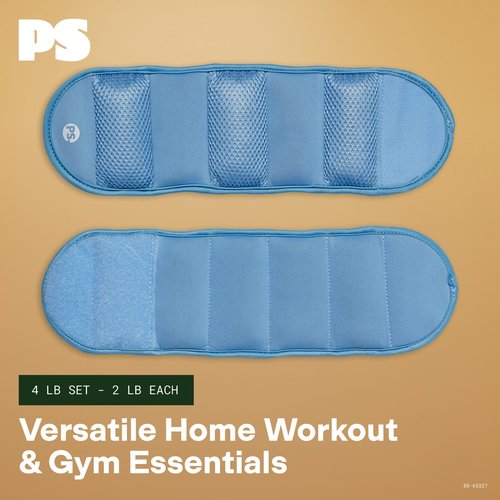 POPSUGAR Soft Wrist and Ankle Weights, 2 x 2 lb (Periwinkle) Wearable Weights, Strengthens, Tones & Sculpts, Adjustable Ankle Weights for Work from Home Fitness, Gym Accessories for Women & Men
