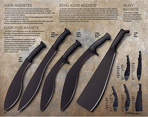 Cold Steel Tactical Machete with Sheath - Versatile Kukri for Camping, Survival & Brush Clearing