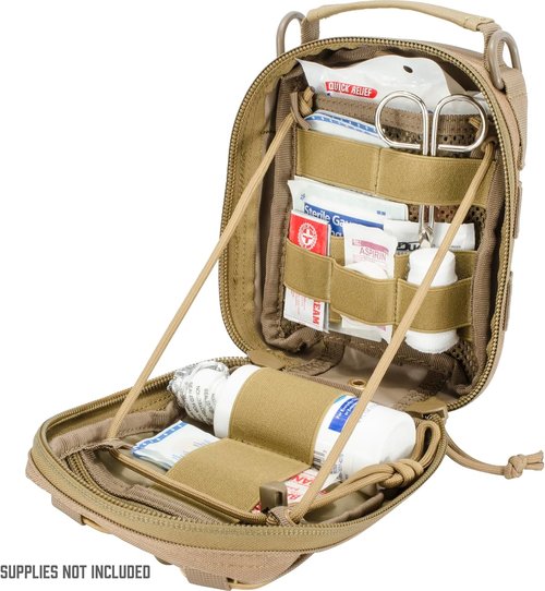 Barska Loaded Gear CX-900 First Aid Utility Pouch – MOLLE Compatible Tactical Medical Bag, Compact Dual Zipper Design, Durable Nylon