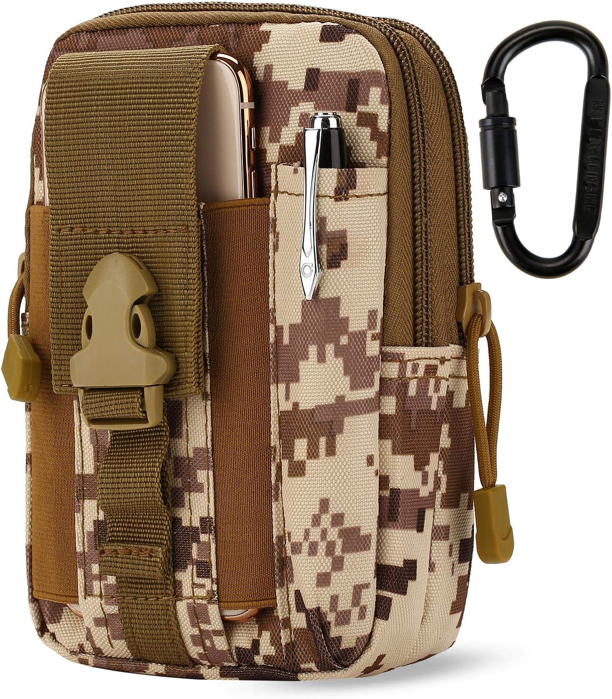 Tactical Waist Pouch EDC Molle Waist Bag Belt Phone Pouch Holster Purse Carrying Pouch for Smartphone, Tools