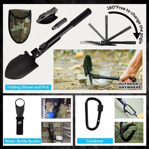 Teakwood Survival Gear - Survival Kit with Storage Case, Tactical Equipment for Camping, Backpacking, Adventures and More, Gift for Man, Dad, Husband (Black, 142 Pieces)