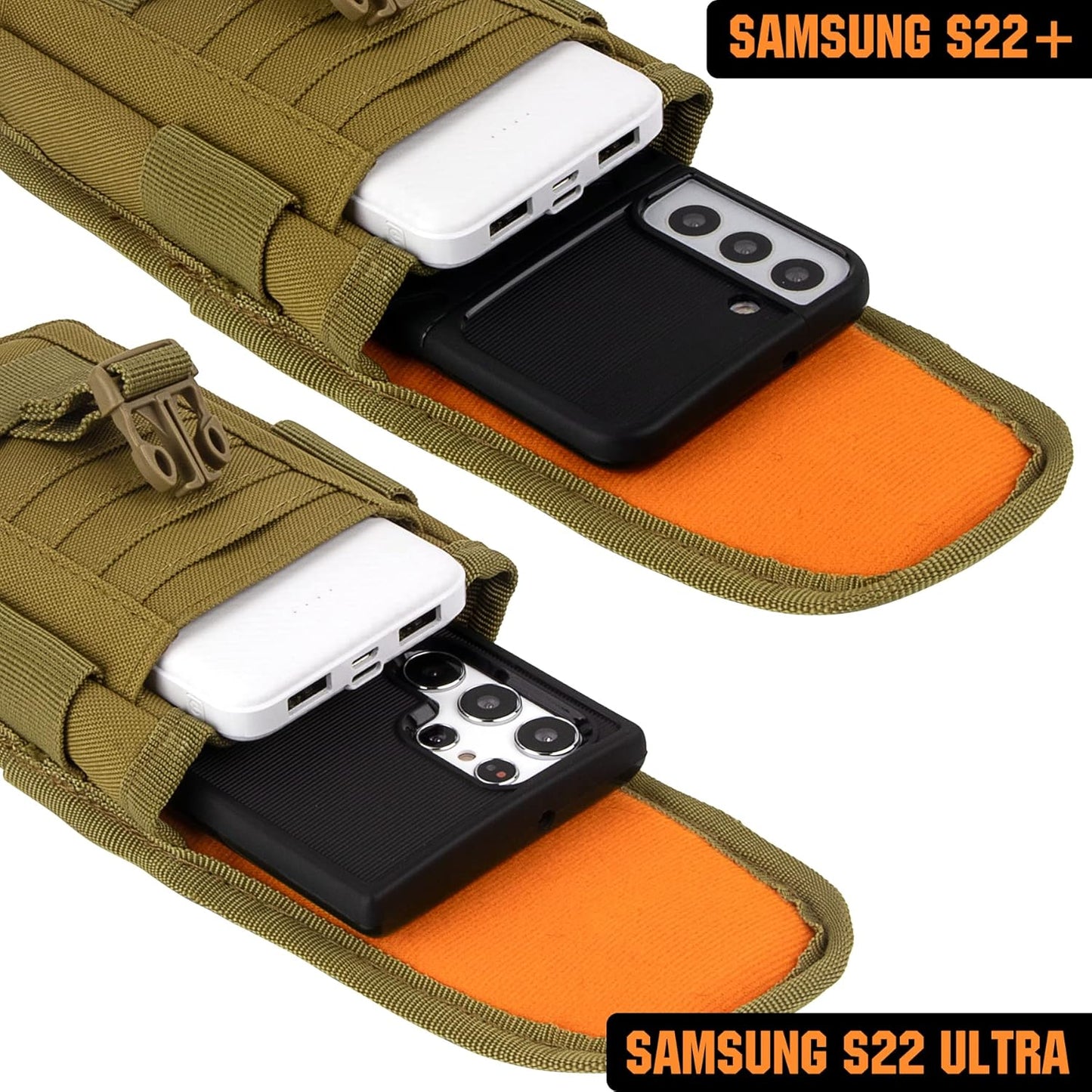 IronSeals Tactical Phone Holster Pouch, Tactical Smartphone Pouches Cellphone Case Molle Gadget Bag Molle Attachment Belt Holder Waist Bag for 4.7"-6.9" with US Flag Patch for iPhone 16 Pro/15 Pro