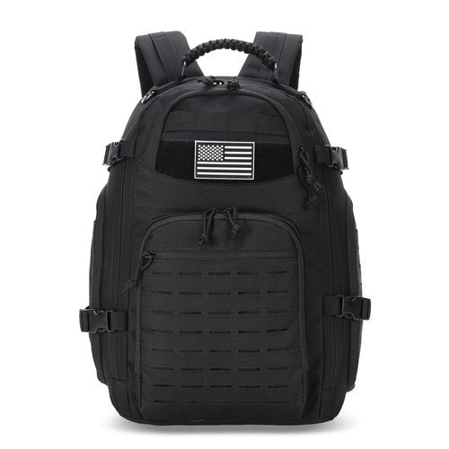 W WINTMING 35L Tactical Backpack for Men Heavy Duty Military Backpack 3 Day Assault Pack Molle Backpack Hiking Rucksack (Black1)