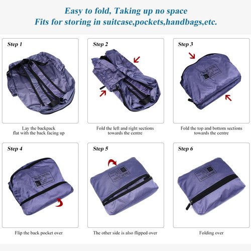 Long Keeper 15L Packable Lightweight Backpack for Women Men Water Resistant Foldable Hiking Travel Camping Daypack (Purple)