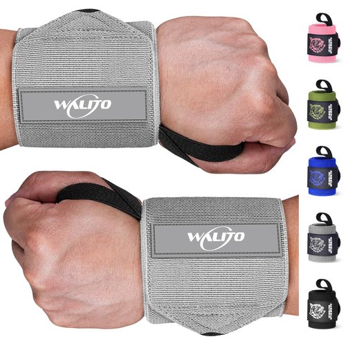 Weight Lifting Wrist Straps - 21" Breathable Wrap, Gym Wrist Brace for Maximizing Grip & Avoiding Injury - Grey