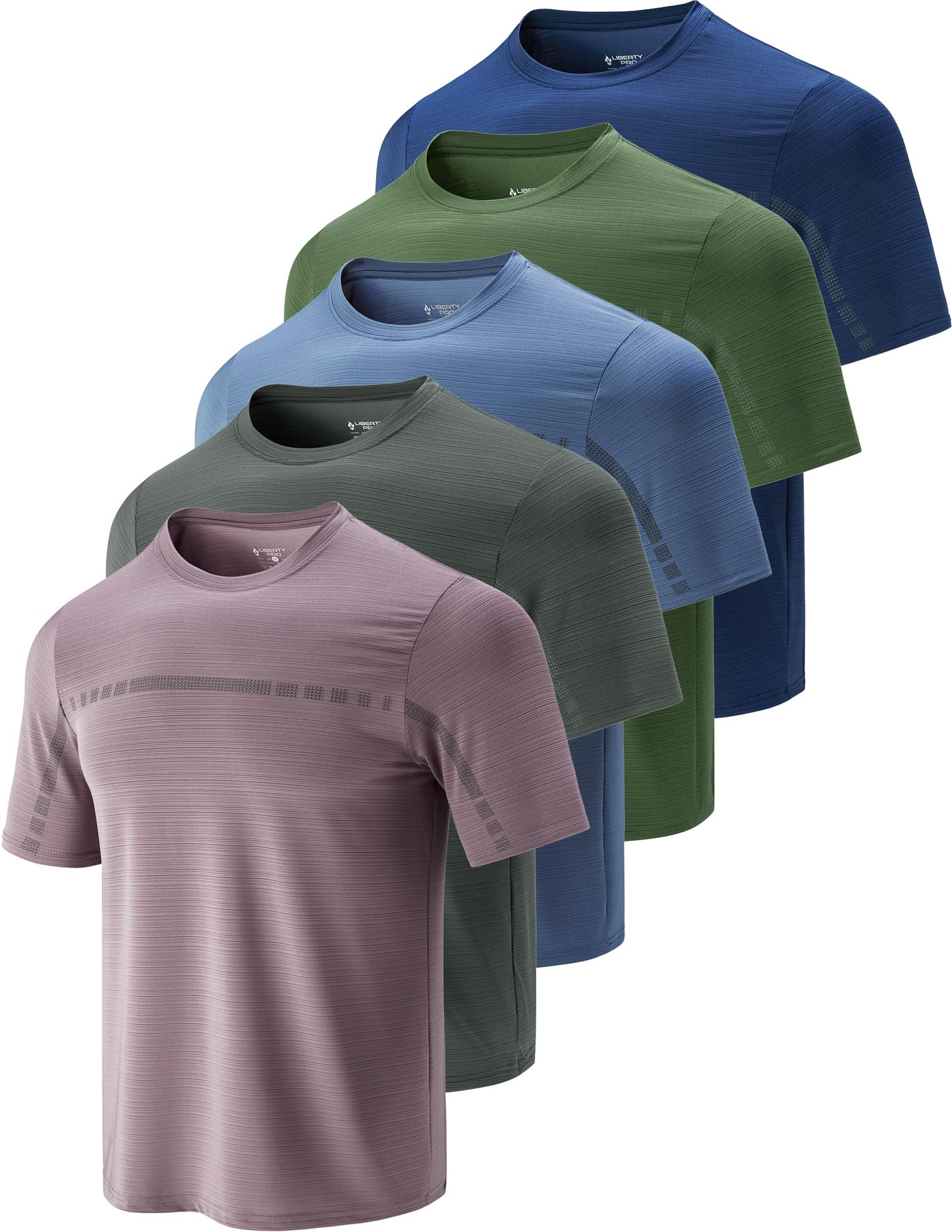 5 Pack Men’s Active Quick Dry Crew Neck T Shirts | Athletic Running Gym Workout Short Sleeve Tee Tops Bulk (Set 12, 4X-Large)