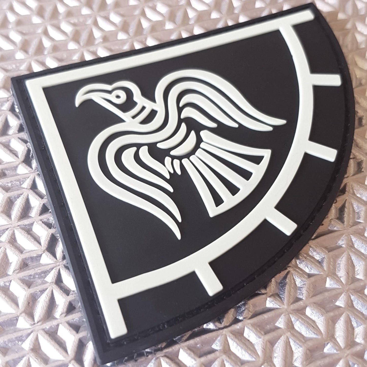 Norse Raven Banner PVC Patch Viking Patch Compatible with Velcro PVC Patches for Backpacks Viking Patches for Vests Viking Morale Patch Vikings Patch Norse Patches for Hats (Black and White Glow Dark)