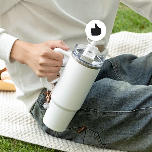 EveryBling Stanley Cup Accessories 2Pcs Bling Water Bottle Accessories for Stanley 30oz 40oz Cute Tumbler Accessories Stanley for Handle(Silver)