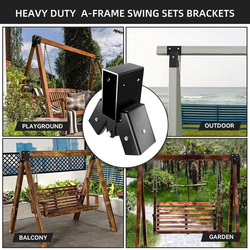 GZQIUYI 2 PCS AR500 Steel 2x4 Target Stand Brackets, High Strength Welded Construction Target Hanger/Holder, Spare Part, Heavy Duty A-Frame Swing Sets Brackets, Adjustable Legs for 2x4 Wood Board