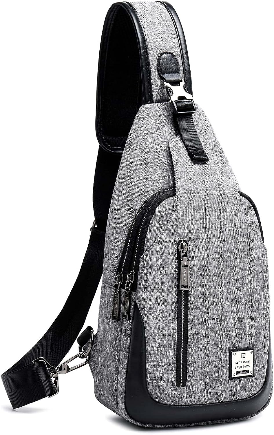 Small Sling Bag Crossbody Backpack Over the Shoulder Bag for Men Women Travel Outdoors, Lightweight Chest Pack (Large,Black)