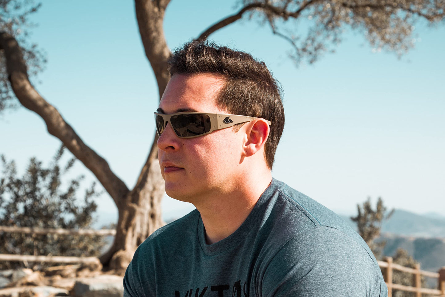 Gatorz Magnum Sunglass, Black Cerakote Frame, Silver Logo, Smoke Polarized Lens - Made in the USA - GZ-01-021