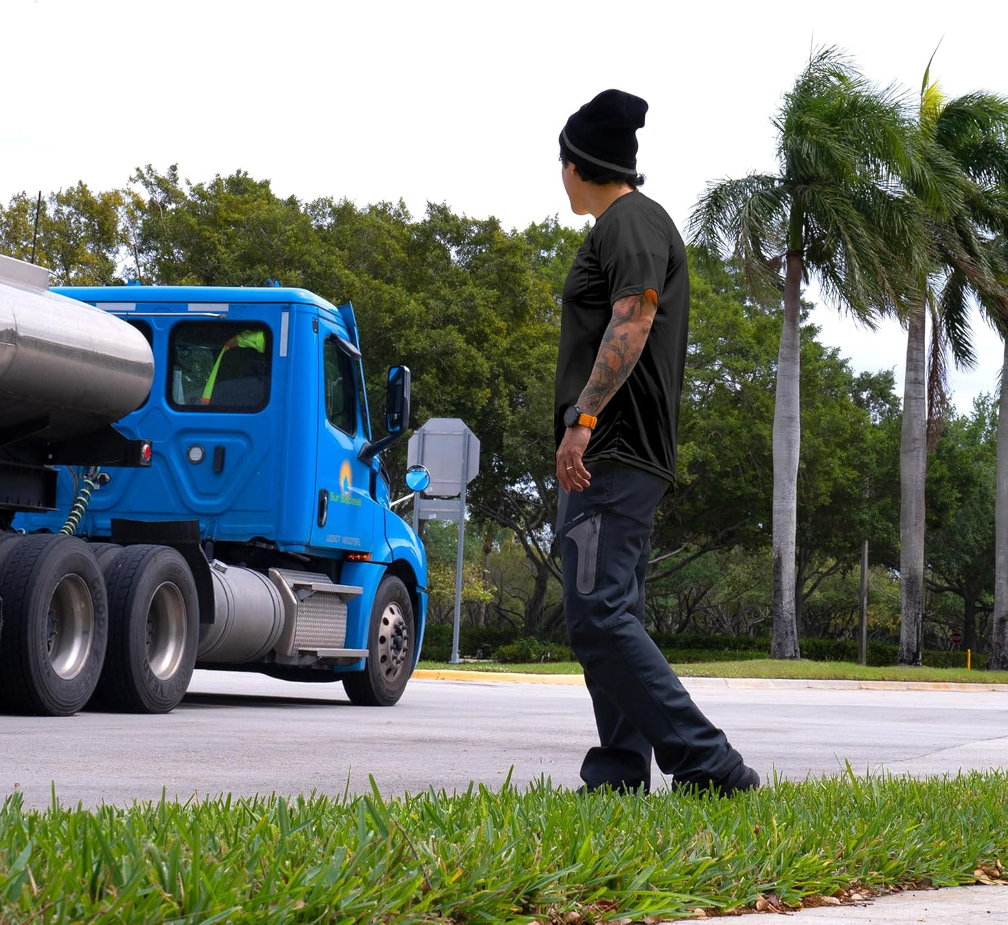 JORESTECH Safety High Visibility Orange or Yellow Short Sleeve Work T Shirt with Chest Pocket, Moisture Wicking Fabric