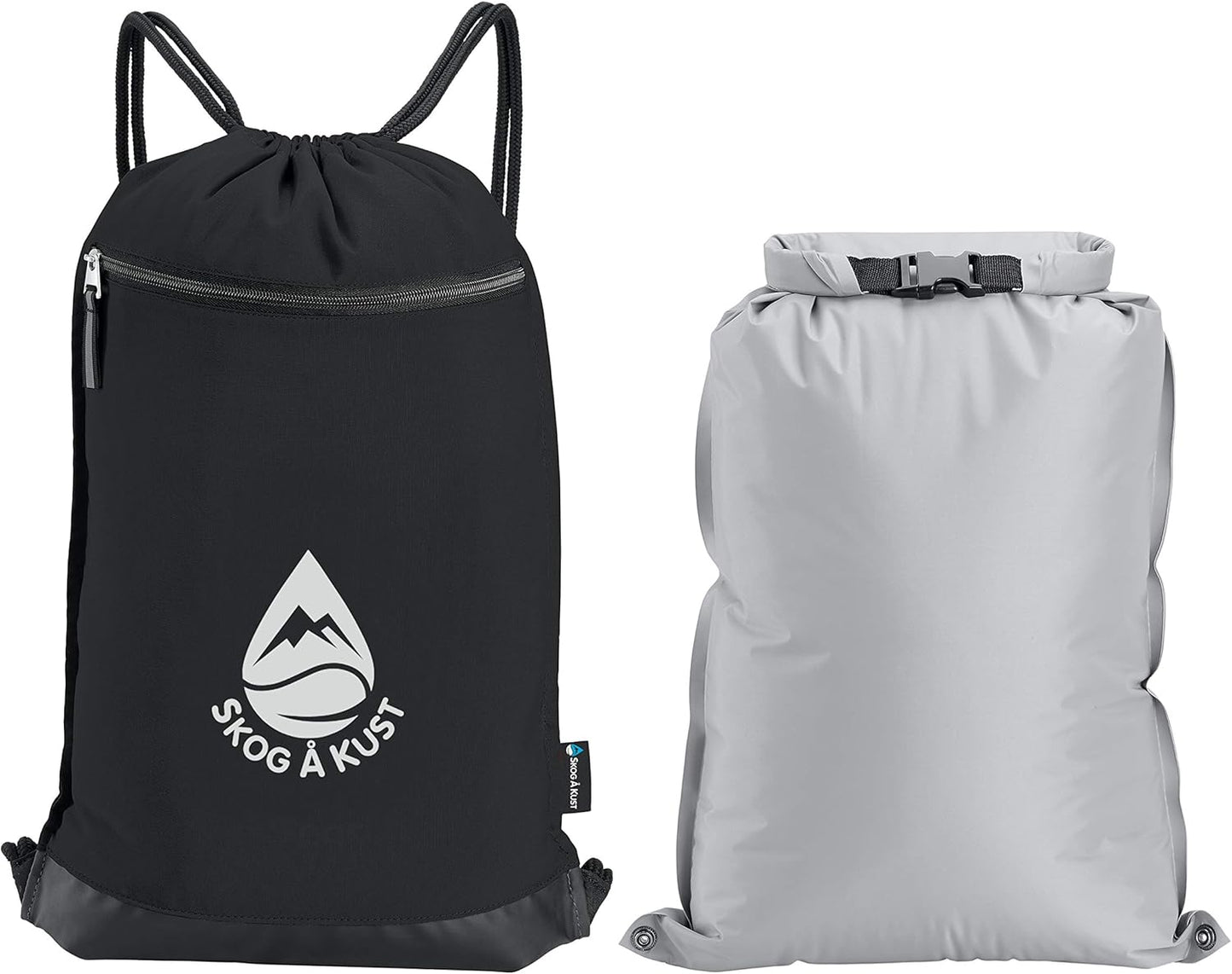 Skog Å Kust GymSak | Patented 2-in-1 Drawstring Cinch Bag with Removable Waterproof Dry Bag | Red