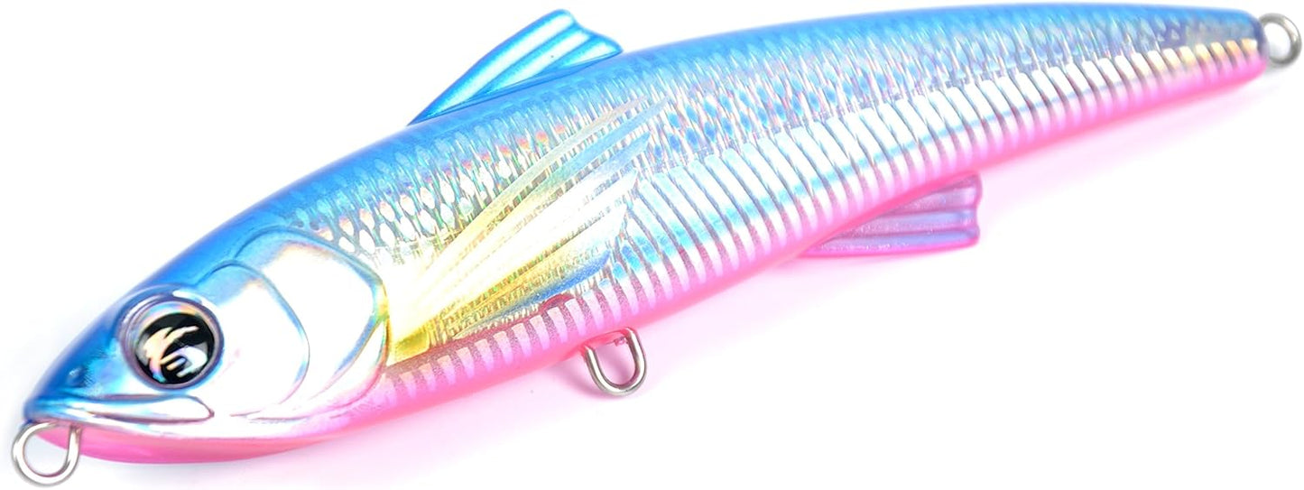Hornet Saltwater Fishing Lure 2.9oz 7in Topwater Popper Hard Bait Floating Pencil Lure for Kingfish/Tuna/Mackerel/Marlin/Mahi Mahi Offshore Trolling Onshore Floating Crankbait