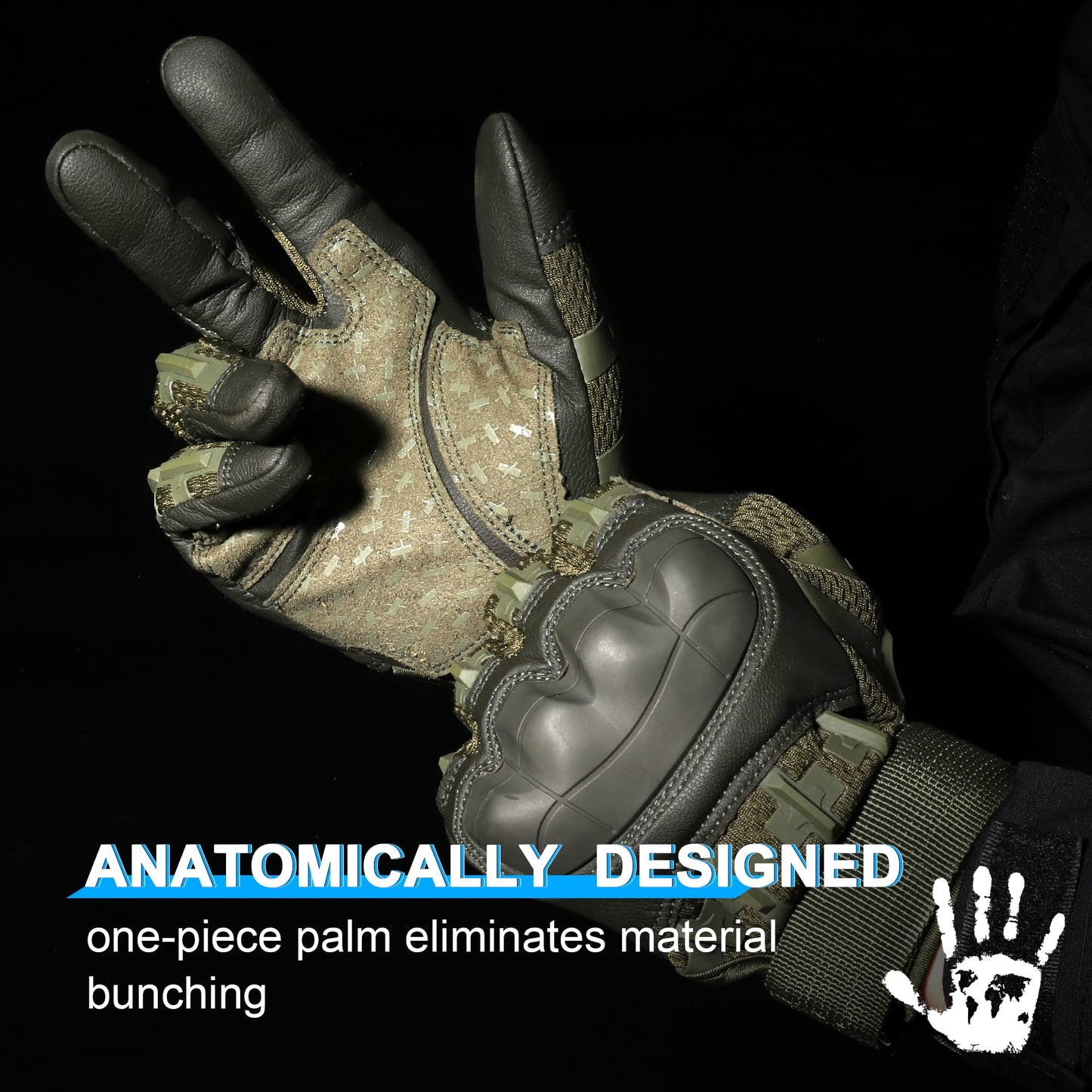 WTACTFUL Touch Screen Motorcycle Tactical Gloves for Men Airsoft Paintball Gear MTB Bike Cycling Cross-Country Motorbike ATV Hunting Hiking Riding Driving Work Outdoor Full Finger Gloves M Green