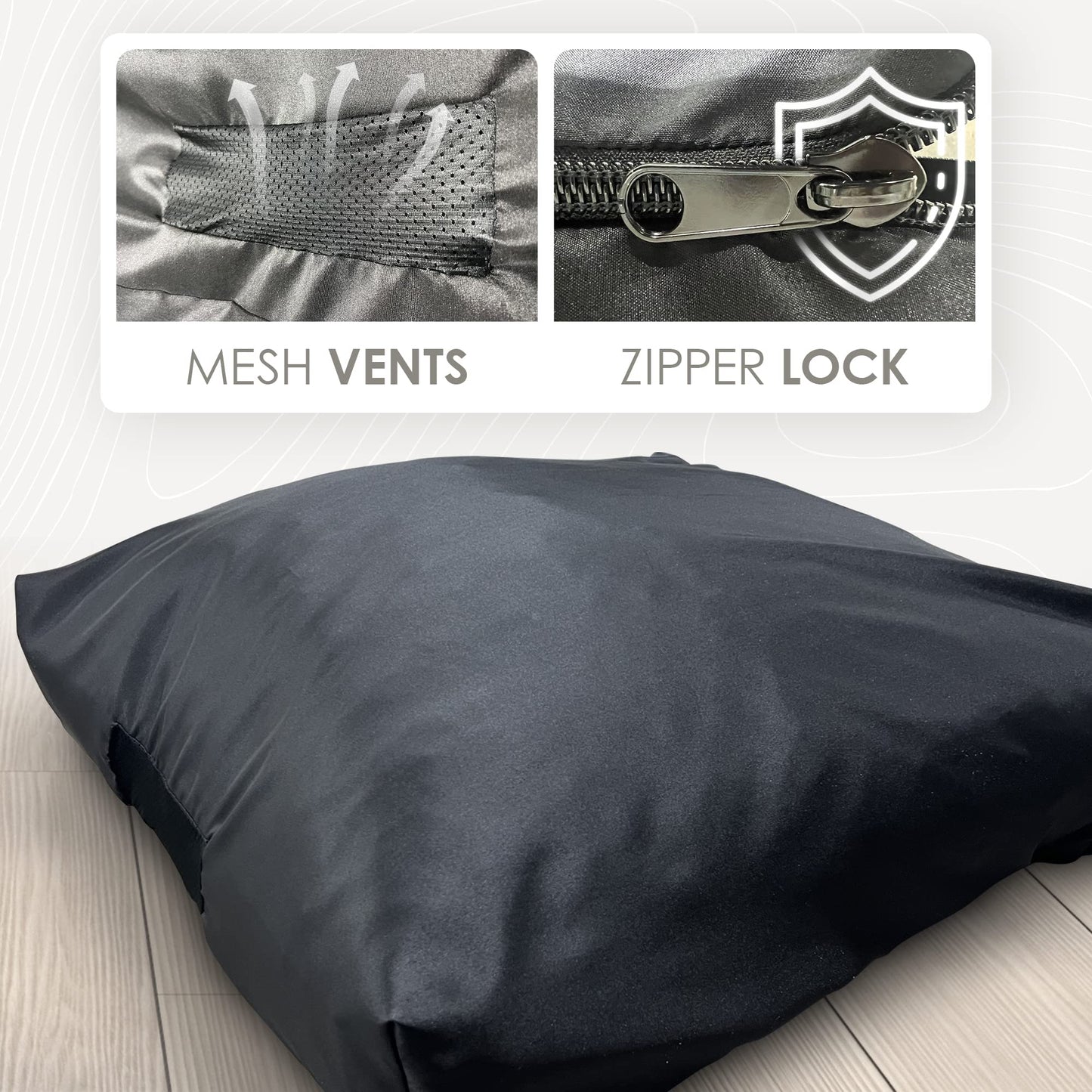 Foamtouch Black Crash Pad with Foam Blocks for Kids and Adults - Therapeutic Sensory Pad with Water Resistance Cover - 10" x 40" x 40"