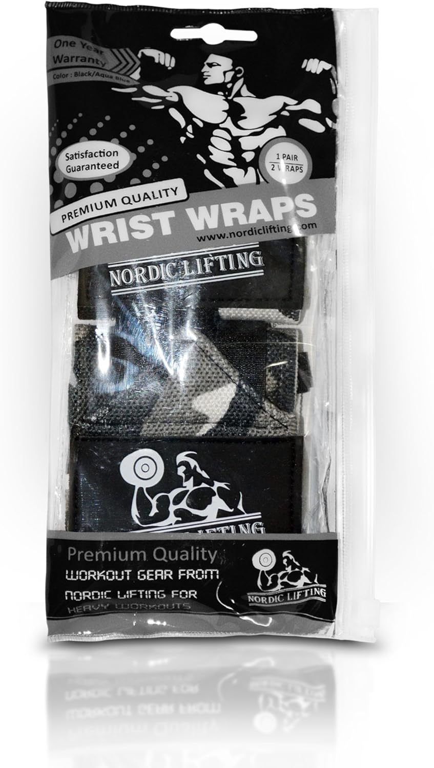Wrist Wraps (1 Pair/2 Wraps) for Weightlifting/Cross Training/Powerlifting/Bodybuilding - for Women & Men - Premium Quality Equipment for The Absolutely Best Hand Strength & Support - 1 Year Warranty