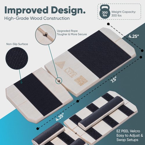 Balance Board – Foot & Ankle Strengthener | Plantar Fasciitis Relief, Achilles Tendonitis & Sprained Ankle Recovery | Single Leg Stability Training & Physical Therapy
