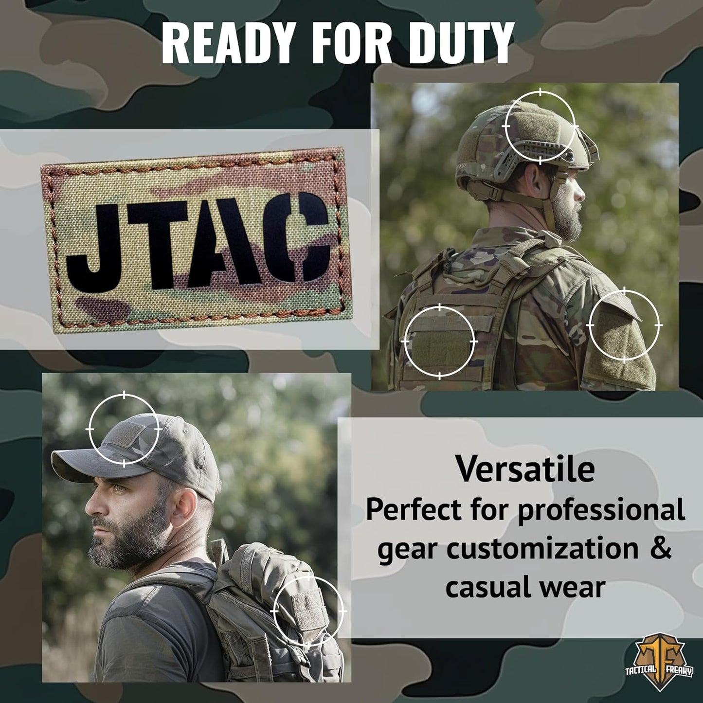 JTAC IR Patch Joint Terminal Attack Controller Air Support FAC Infrared 3.5x2 Tactical Morale Patch Hook Backing Multicam