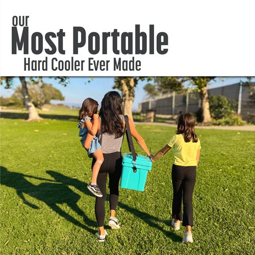Cubix Outdoors Viva 14qt On-The-Go Personal Portable Hard Cooler Ice Chest | Everyday, Beach, Sports, Gatherings, Groceries/Market (Cloud Grey)