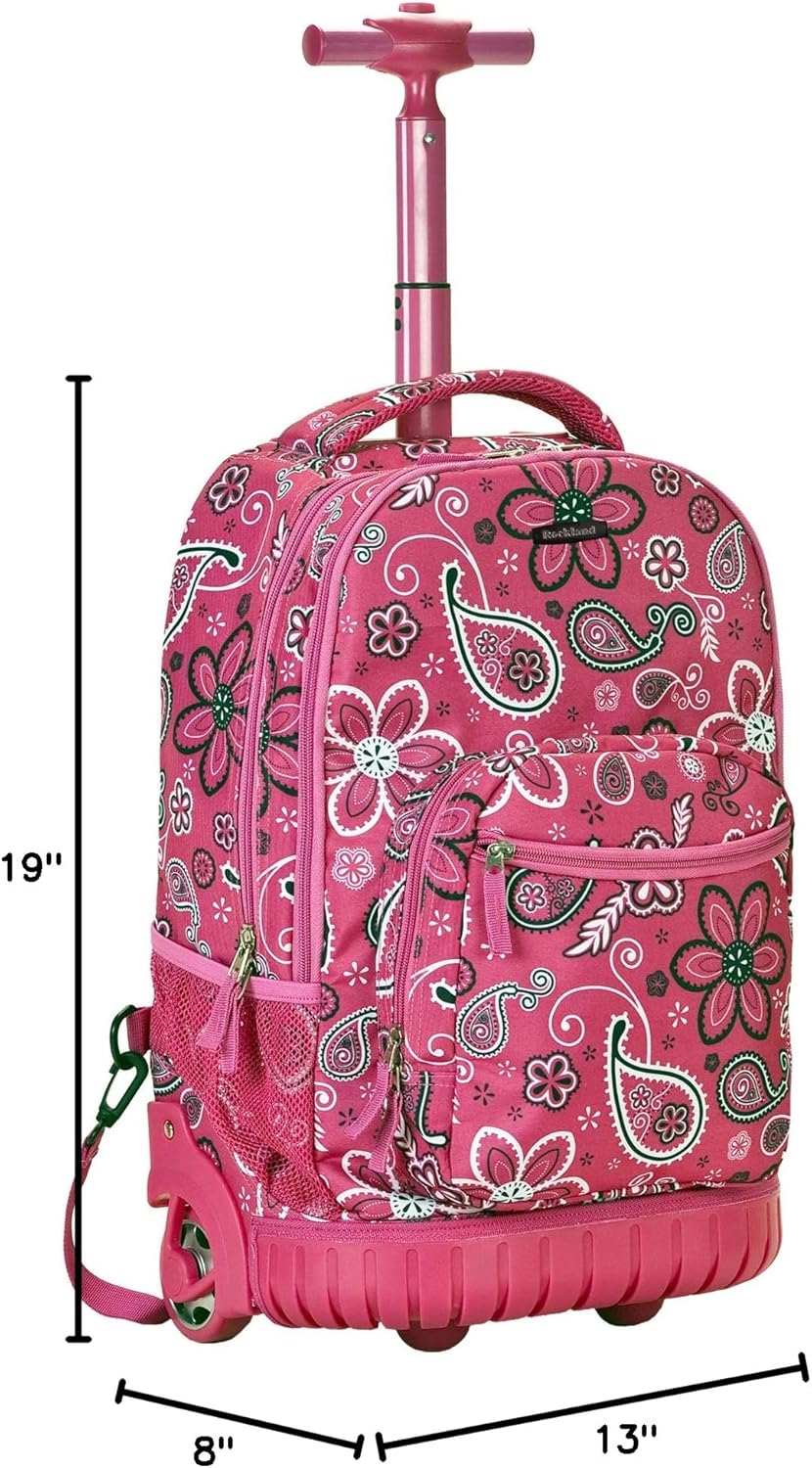 Rockland Single Handle Rolling Backpack, PURPLEPEARL, One Size