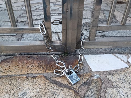 ZHEHUA 6mm Stainless Steel Chain & Lock Set for Bike, Motorcycle, Scooter, Gate, Grill - 40mm Shrouded Padlock with 4 Keys, 80cm Heavy-Duty Anti-Theft Security Chain (Silver)