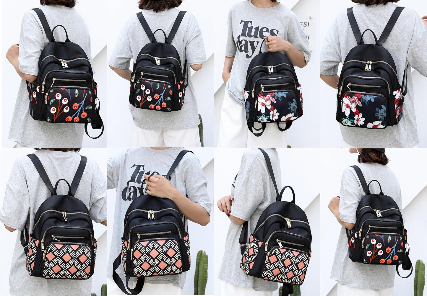 JiaYou Women Girls Leisure Backpack Floral pattern Daypack lightweight casual cosmetic Bag(Color G,16 Liters)