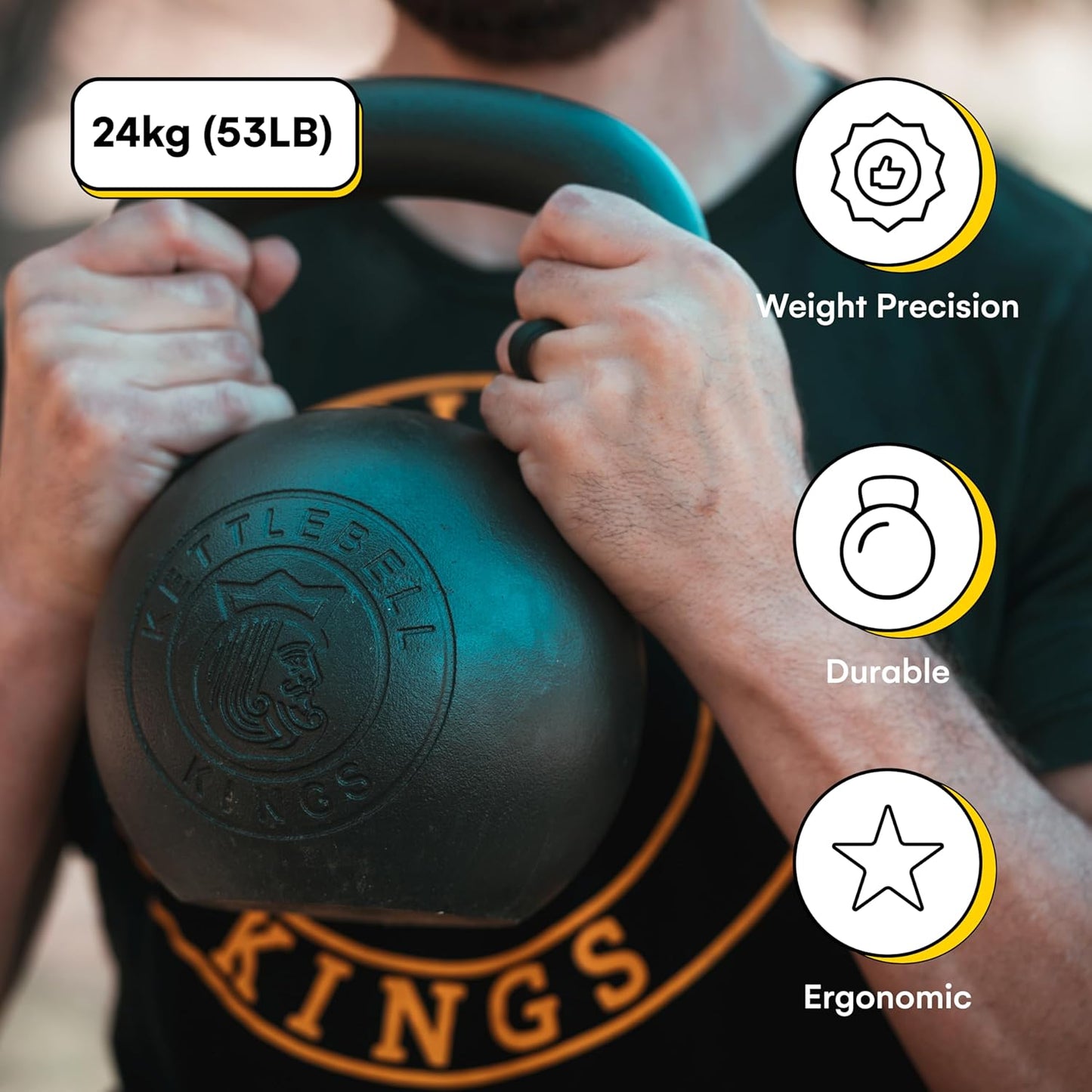 Powder Coated Kettlebells Set (9-97 lb) - Strength Training Weights for Home Gym