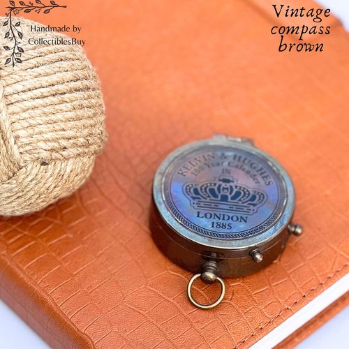 Brass Compass Vintage Finish Kelvin Hughes 100 Year Calendar Compasses Lid Compass Directional & Navigational Tool