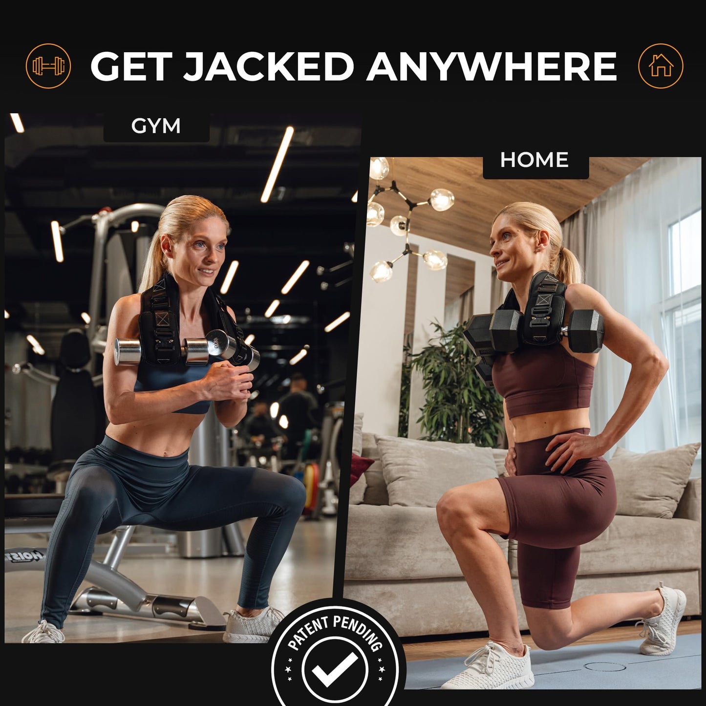 JAB Premium Hip Thrust Belt for Dumbbells & Kettlebells (Patent-Pending) Booty Belt - Up to 1400lbs - Strengthen Glutes & Hamstrings - Heavy Duty, Comfortable & Slip Resistant