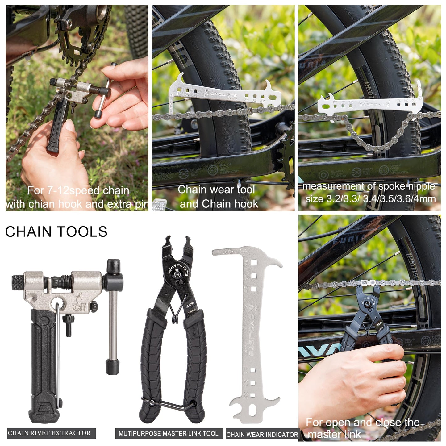 7 Piece Bike Tool Kit - Bike Tools Maintenance Repair Kit - Mountain/Road Bike Bicycle Repair Tool Kit With Storage Case