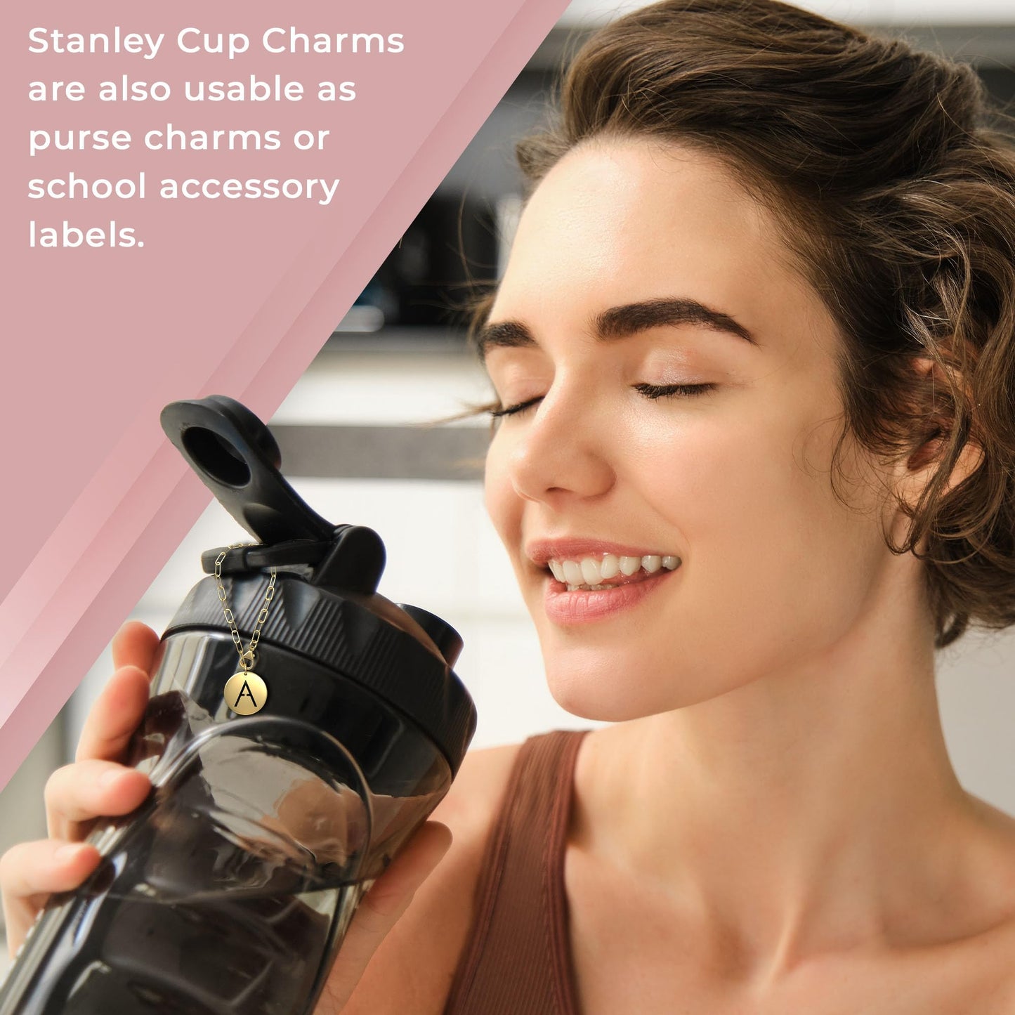TMNOVO Stanley Accessories Charms Silver Stanley Accessories 40 oz A-Z Letter Charm for Stanley Cup Tumbler Accessories Compatible with Yeti & Hydro Flask (Initial_M)