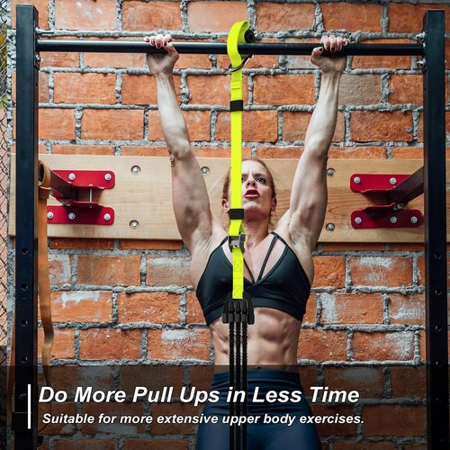 RHINOSPORT Pull Up Assistance Bands Chin up bar Assistance Bands with Door Anchor Workout Exercises Resistance Home Gym