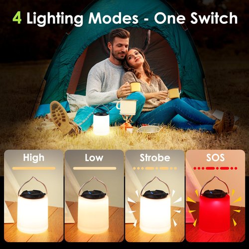 Bundle: 2 Pack Camping Lantern Flashlights (1000LM, 6 Modes) & 1 Pack LED Camping Light (1000LM, 4 Modes) - Rechargeable, Waterproof, Portable Emergency Lights for Hurricane, Hiking, Survival