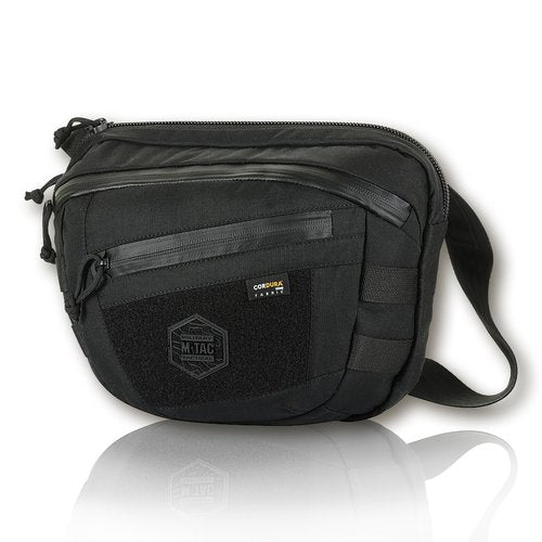 M-Tac Tactical Large Crossbody Bag for Men - Concealed Carry Sling Bag - Black CCW Chest Bag - Elite Sphaera Shoulder Bag (Loop Panel)
