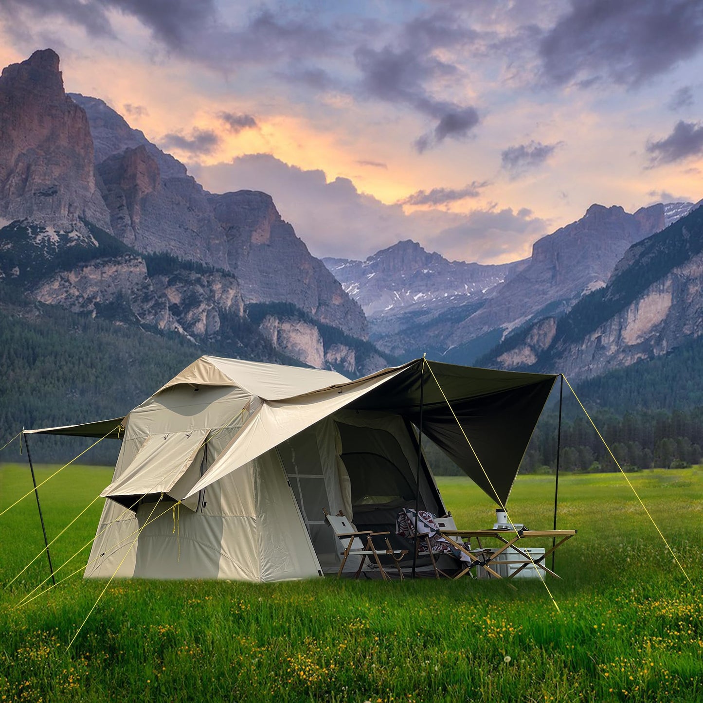 3-5 Person Waterproof Camping Tent,Large Family Cabin Tents for Outdoor Camping Hiking Backpacking Picnic