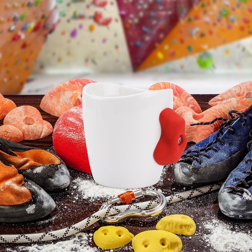 Rock Climbing Mug, 16 oz Ceramic Mug with Climbing Training Handles, Rock Climbing Gifts for Men Women, Climbing Hold Mug Bouldering Coffee Cup