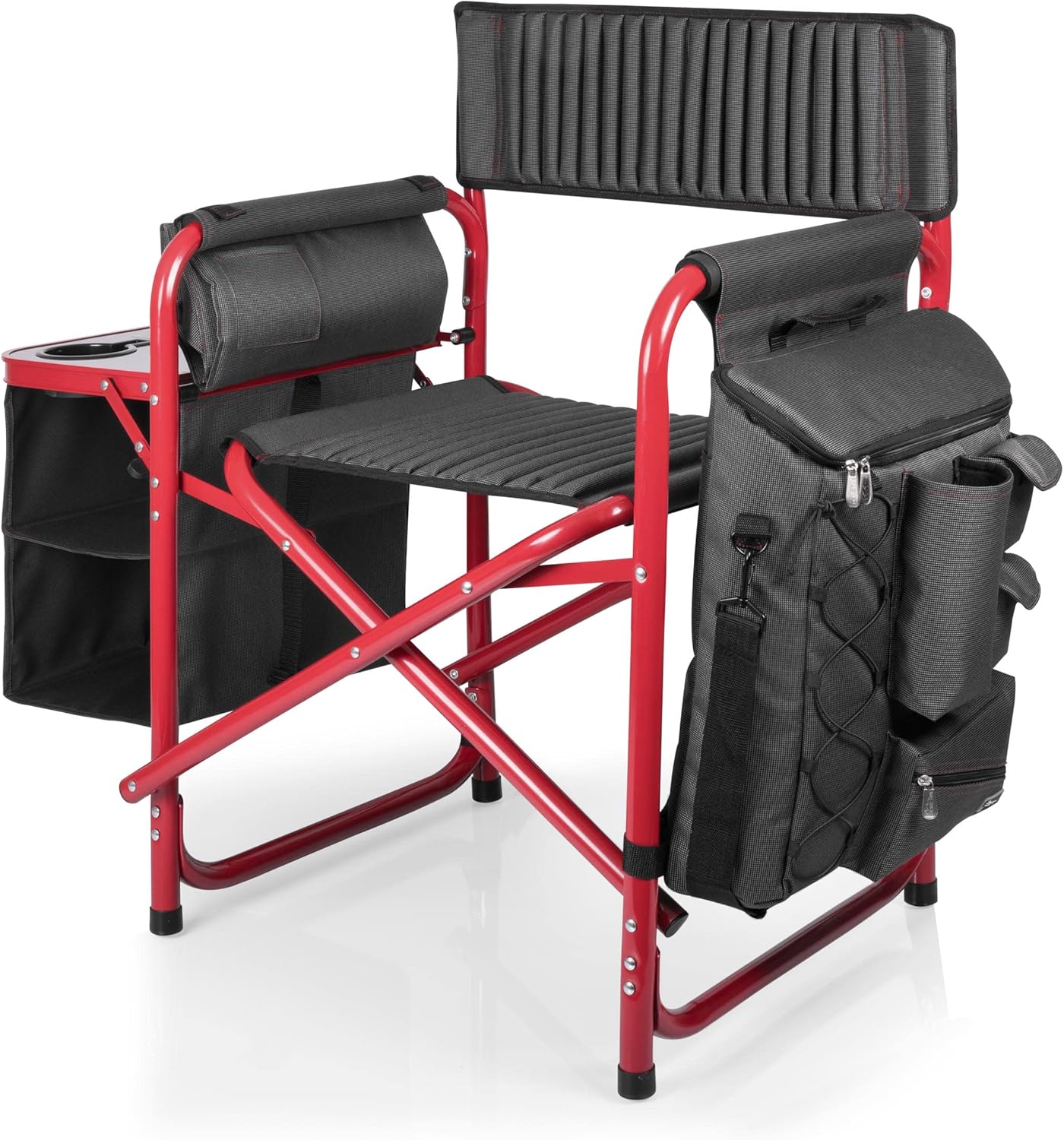 ONIVA - a Picnic Time Brand Fusion Original Design Outdoor Folding Chair, Gray with Red Frame , 33 x 7 x 21