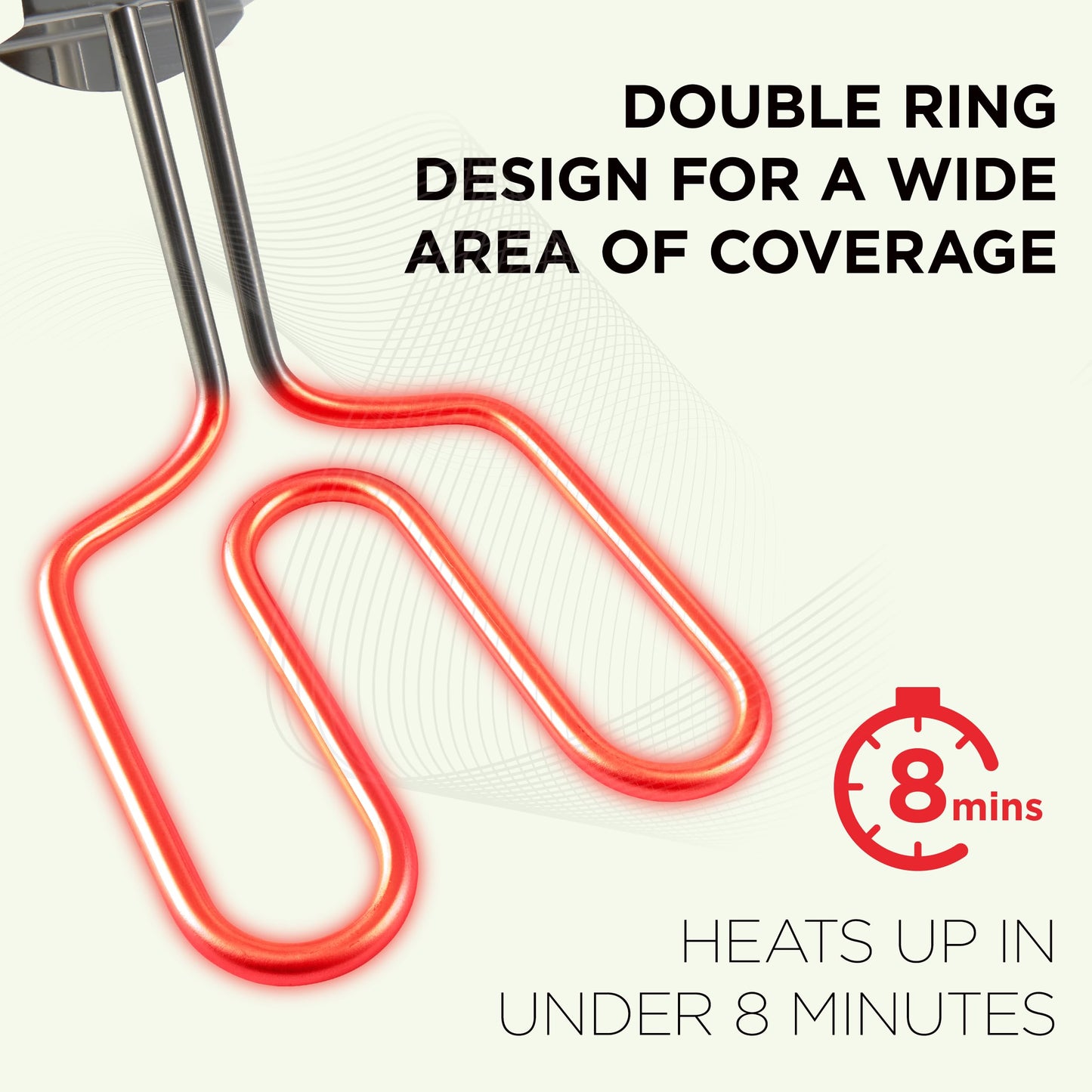 Ivation Premium 500W Electric Charcoal Starter (Small) – Quickly Ignite BBQ Grills Without Lighter Fluid or Matches – Double-Ring Design with Longer, Angled Handle Safely Heats in Just 6 Minutes