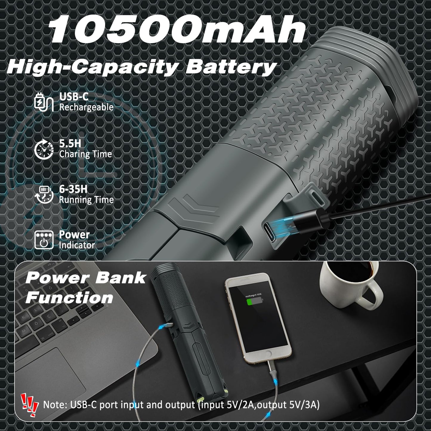 ISUNMEA Camping Lantern Telescopic, Portable Collapsible Magnetic Camping Lamp w/ 10500mAh, IPX7 Waterproof Rechargeable Flashlight, Foldable Camping Light for Hiking, Camping, Emergency, Fishing