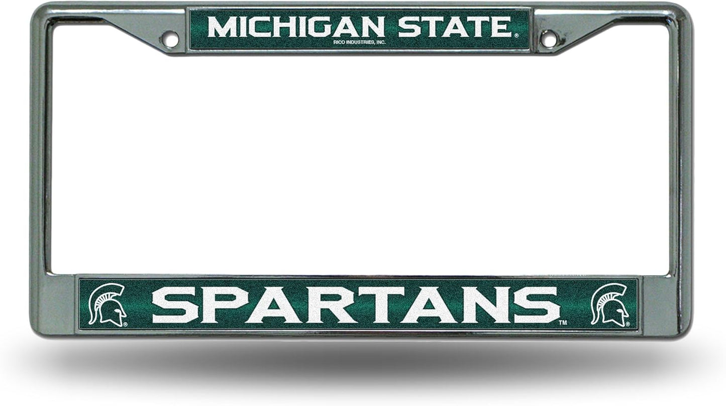 Rico Industries NCAA 12" x 6" Silver Bling Chrome Car/Truck/SUV Auto Accessory