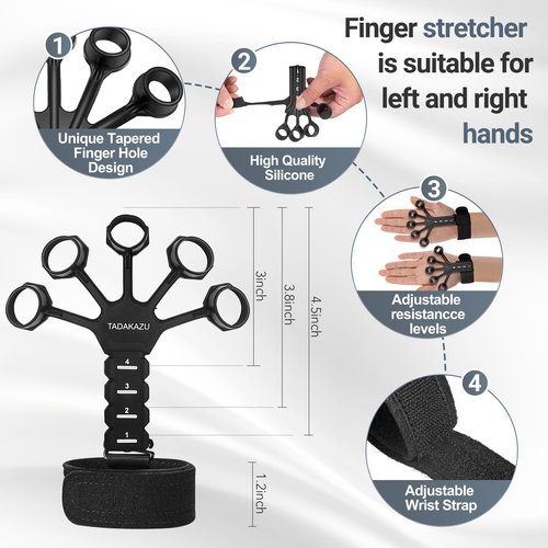 Grip Strength Trainer Kits (5 Pack), Forearm Strengthener with Adjustable Resistance, Grip Strength Tester, Finger Strengthener, Hand Gripper Strengthener for Muscle Building Injury Recover