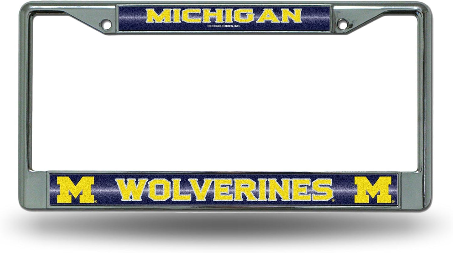 Rico Industries NCAA 12" x 6" Silver Bling Chrome Car/Truck/SUV Auto Accessory