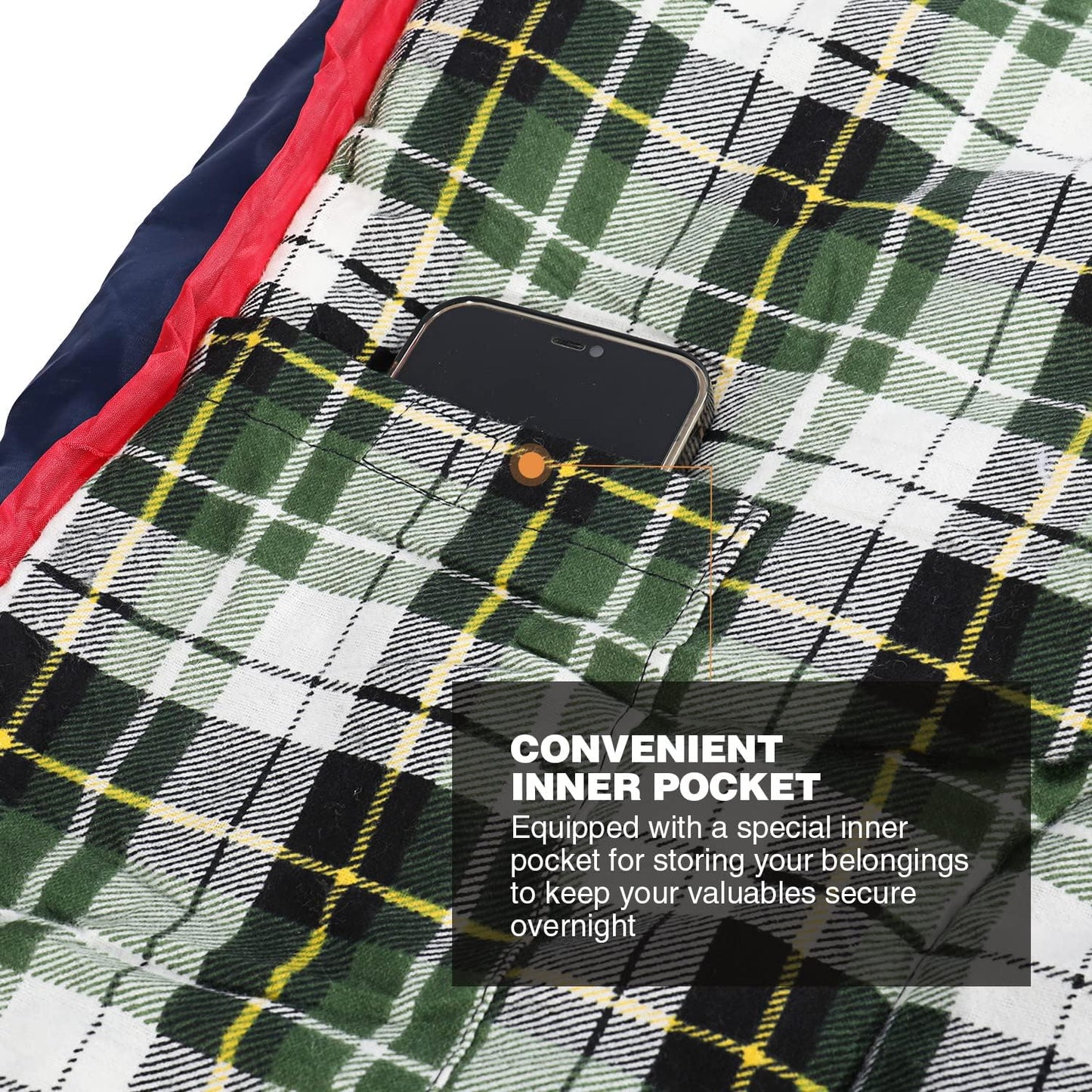 REDCAMP Cotton Flannel Sleeping Bag for Camping Backpacking, Adults Cold Weather Envelope Sleeping Bags with 2/3/4/6lbs Filling