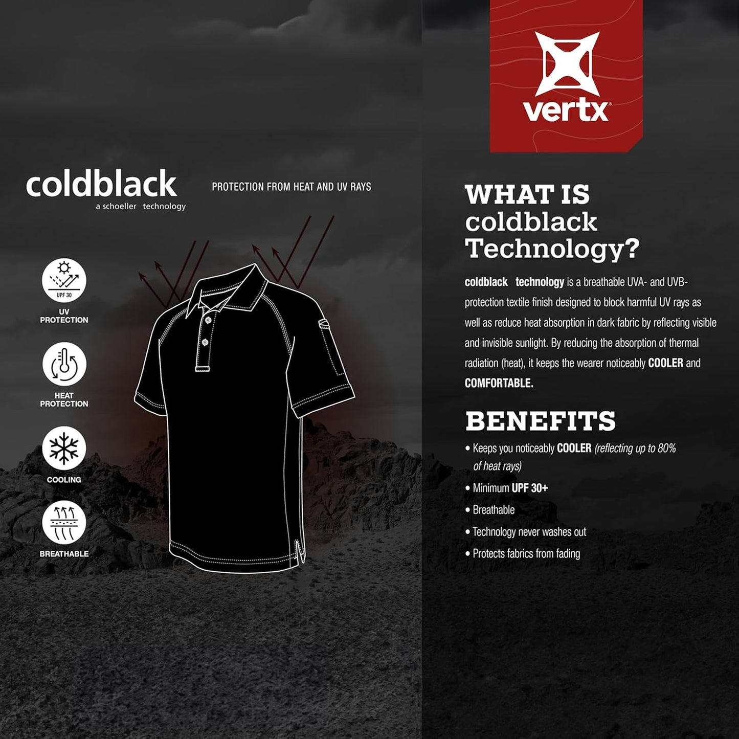 Vertx Mens Tactical Polo Shirt, Long Sleeve T-Shirt, Breathable, Tactical Clothing Gear, Police, Security, Relaxed Fit