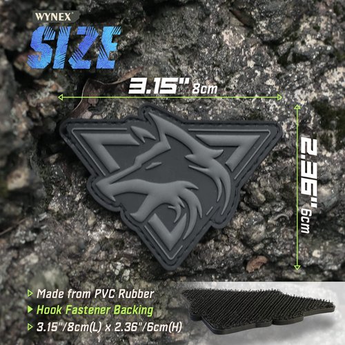 WYNEX Morale Patch of Wolf, Tactical Patch PVC Loop and Hook Patches 3D Morale Applique for Backpacks Caps Vest Tactical Gears -2 Pcs