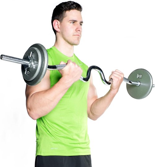 CAP Barbell Standard 1-Inch Threaded Curl Bar with Collars