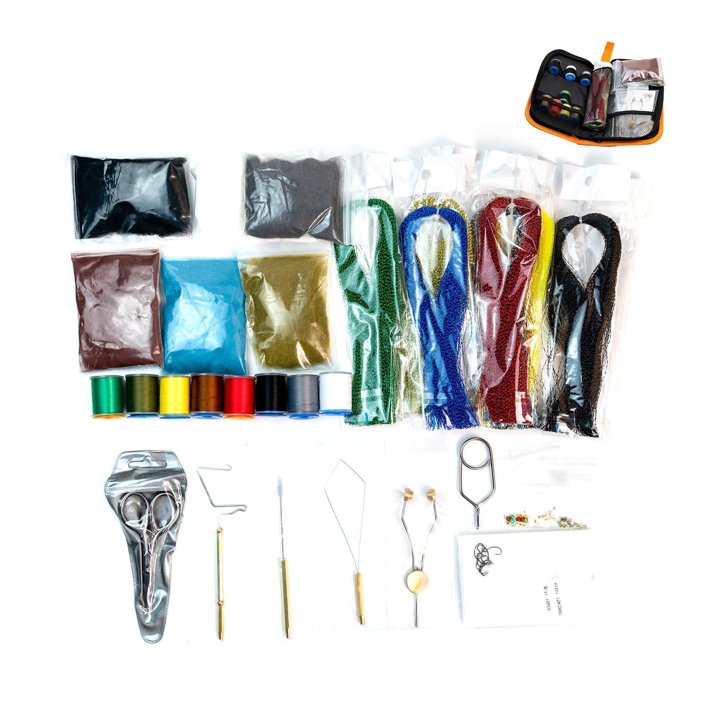 FREE FISHER Fly Tying Kit Material Tools Kit Bobbin Fly Hooks Scissors Fly Beads Threader Needle Whip Finisher Fly Fishing Flies Starter Making Kit 149Pcs with Carry Bag